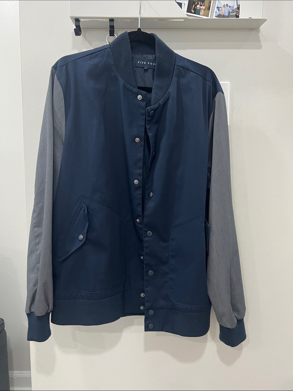 Five Four Navy Body with Gray Sleeves Bomber Jacket